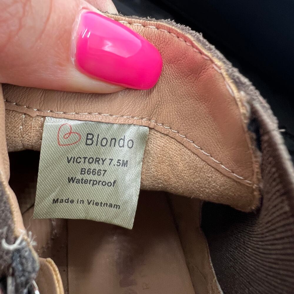 NWB Blondo Victory Waterproof Ankle Boots Brown Women's Size 7.5M - Picture 8 of 9